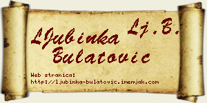 LJubinka Bulatović vizit kartica